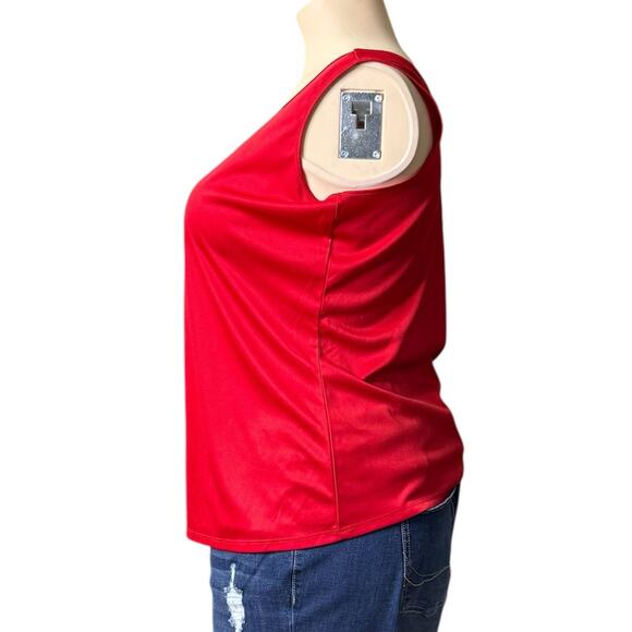 Unknown Brand Silky Feeling Dress Tank Top Size 2X in Red - Picture 2 of 7